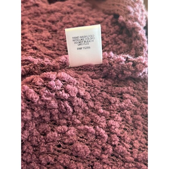 Zenana Premium Womens Hooded Popcorn Knit Sweater Large Plum Purple Polyester & - Picture 5 of 8